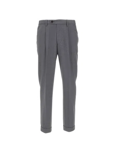 Devore Cuffed-hem Tailored Trousers In Gray