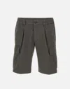 Devore Pleated Cargo Shorts In Gray