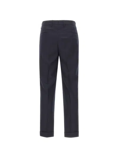 Devore Double-pleat Cuffed Trousers In Blue