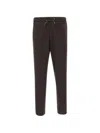 Devore Drawstring Wool-blend Track Pants In Brown