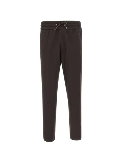 Devore Drawstring Wool-blend Track Pants In Brown