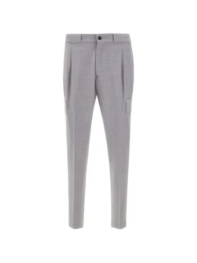 Devore Flap-pocket Trousers In Gray