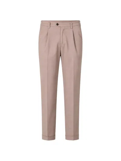 Devore Four Stroke Turn-up Trousers In Brown