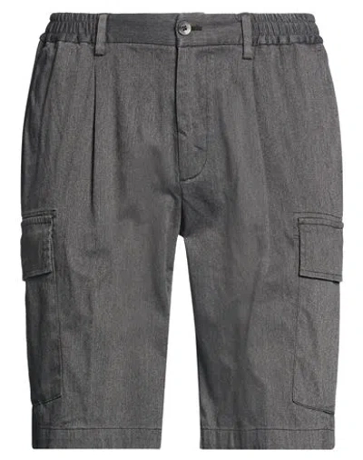 Devore Incipit Man Denim Shorts Charcoal Size 40 Cotton, Polyester, Elastane In Multi