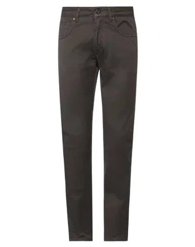 Devore Incipit Man Jeans Dark Brown Size 28 Cotton, Elastane