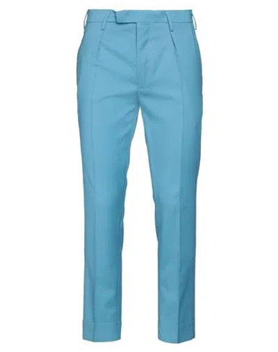 Devore Incipit Man Pants Azure Size 36 Virgin Wool In Blue