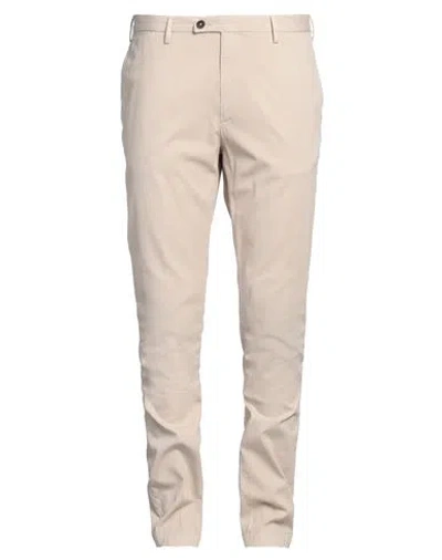 Devore Incipit Man Pants Beige Size 38 Cotton, Silk, Elastane