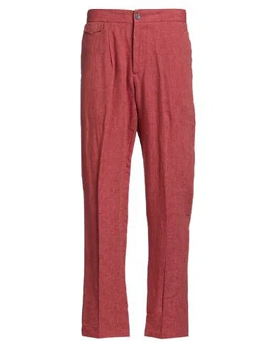 Devore Incipit Man Pants Brick Size 30 Linen In Red