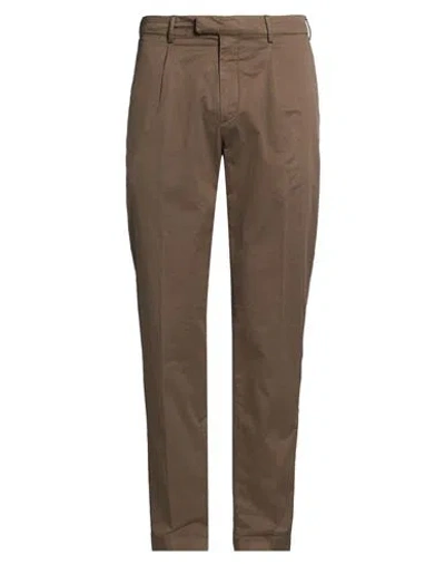 Devore Incipit Man Pants Brown Size 38 Cotton, Elastane