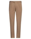 Devore Incipit Man Pants Camel Size 30 Cotton, Silk, Elastane In Beige