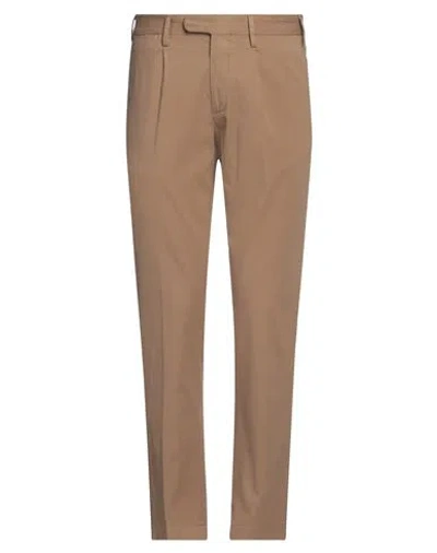 Devore Incipit Man Pants Camel Size 30 Cotton, Silk, Elastane In Beige