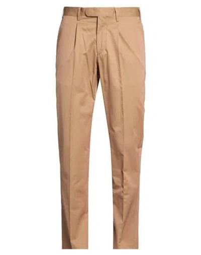 Devore Incipit Man Pants Camel Size 34 Cotton, Silk In Nude