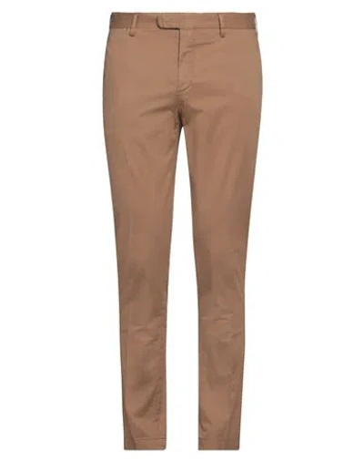 Devore Incipit Man Pants Camel Size 38 Cotton, Elastane In Brown