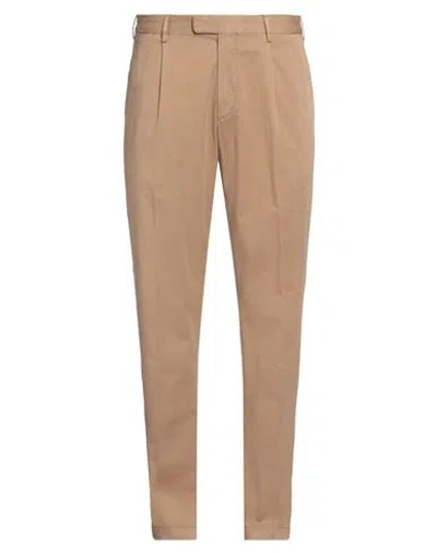 Devore Incipit Man Pants Camel Size 40 Cotton, Silk, Elastane In Beige