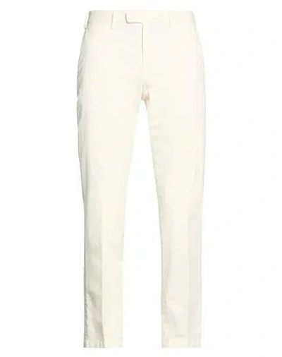 Devore Incipit Man Pants Cream Size 34 Cotton, Silk, Elastane In Neutral