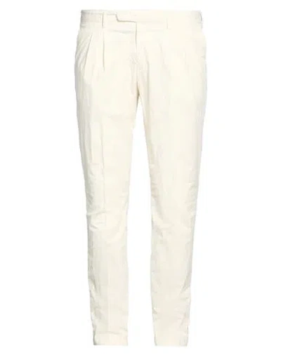 Devore Incipit Man Pants Cream Size 38 Cotton, Silk, Elastane In White