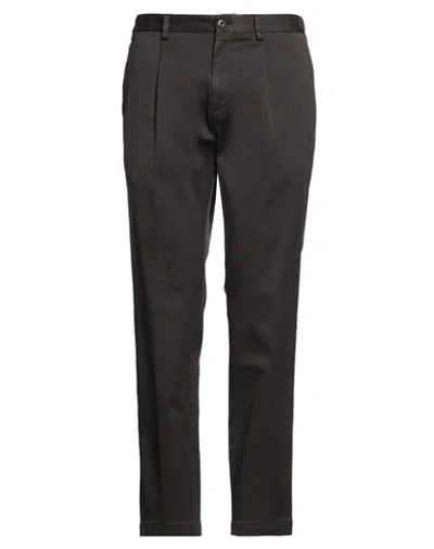 Devore Incipit Man Pants Dark Brown Size 38 Cotton, Elastane