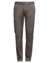 Devore Incipit Man Pants Dark Brown Size 40 Linen, Cotton, Elastane In Neutral