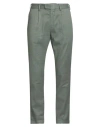 Devore Incipit Man Pants Sage Green Size 36 Linen, Cotton, Elastane In Green