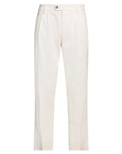 Devore Incipit Man Pants Ivory Size 32 Cotton, Elastane In White