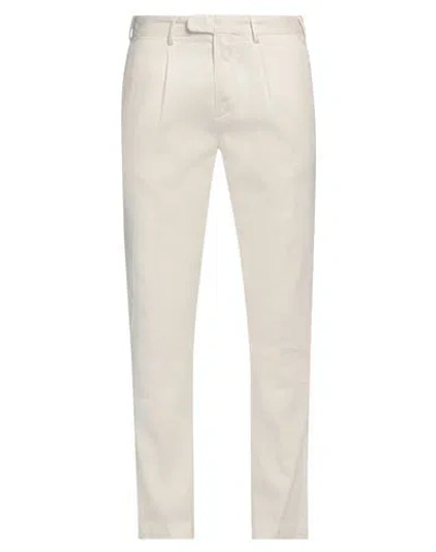 Devore Incipit Man Pants Ivory Size 32 Linen, Cotton, Elastane In White