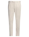 Devore Incipit Man Pants Ivory Size 38 Cotton, Elastane In Neutral