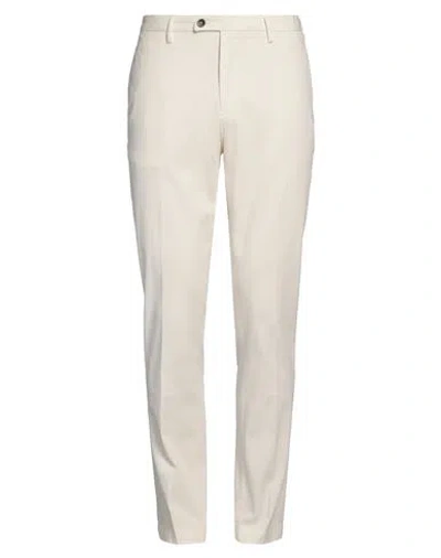 Devore Incipit Man Pants Ivory Size 40 Cotton, Silk, Elastane In White