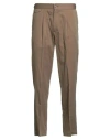 Devore Incipit Man Pants Khaki Size 28 Cotton, Silk, Elastane In Brown