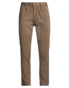 Devore Incipit Man Pants Khaki Size 38 Cotton, Silk, Elastane In Brown