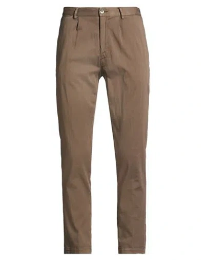 Devore Incipit Man Pants Khaki Size 38 Cotton, Silk, Elastane In Brown