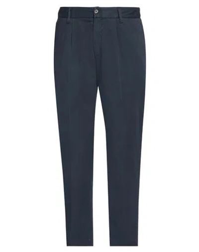 Devore Incipit Man Pants Navy Size 30 Cotton, Silk, Elastane In Navy Blue