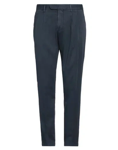 Devore Incipit Man Pants Navy Size 38 Cotton, Silk, Elastane In Navy Blue