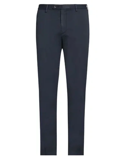 Devore Incipit Man Pants Navy Size 36 Cotton, Silk, Elastane In Navy Blue