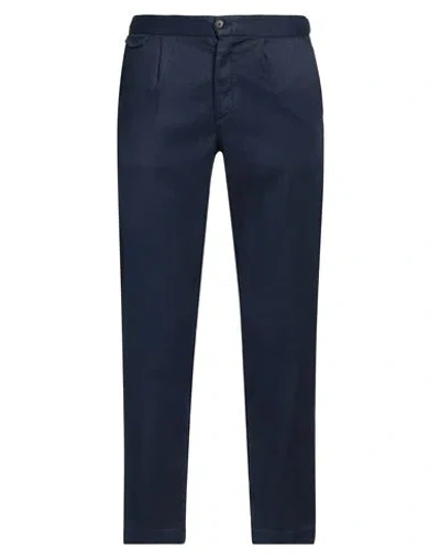 Devore Incipit Man Pants Navy Size 34 Linen, Cotton, Elastane