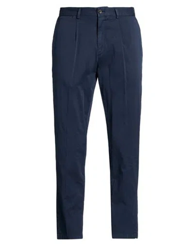 Devore Incipit Man Pants Navy Size 38 Cotton, Cashmere, Silk, Elastane In Blue