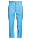 Devore Incipit Man Pants Turquoise Size 36 Virgin Wool In Blue