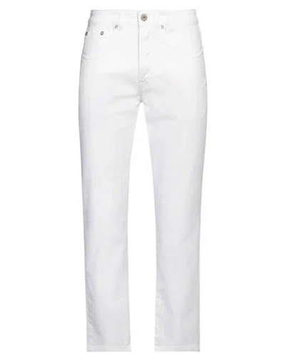 Devore Incipit Man Pants White Size 36 Cotton, Elastane