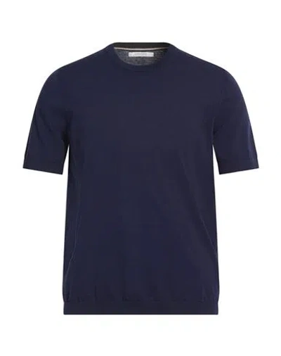 Devore Incipit Man Sweater Navy Size 38 Cotton, Silk In Black