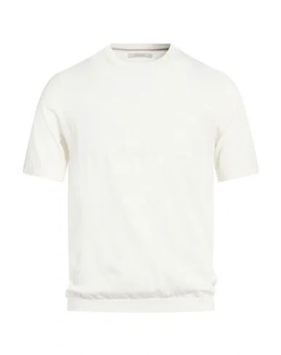 Devore Incipit Man Sweater White Size 42 Cotton, Silk