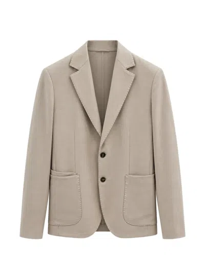 Devore Incipit Single-breasted Jacket In Neutral