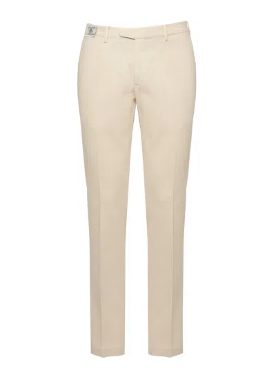 Devore Ivory Cotton Straight-leg Pants In Beige