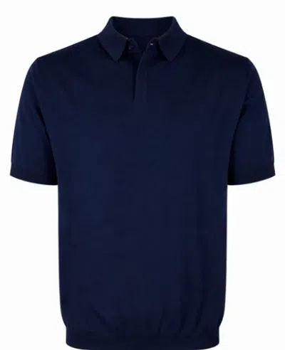 Devore Navy Blue Polo Collar T-shirts Polos