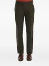 Devore Pleated Button-fly Trousers In Green