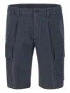 Devore Pleated Cargo Shorts In Blue