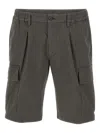 Devore Pleated Cargo Shorts In Green