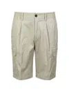 Devore Pleated Cargo Shorts In Neutral