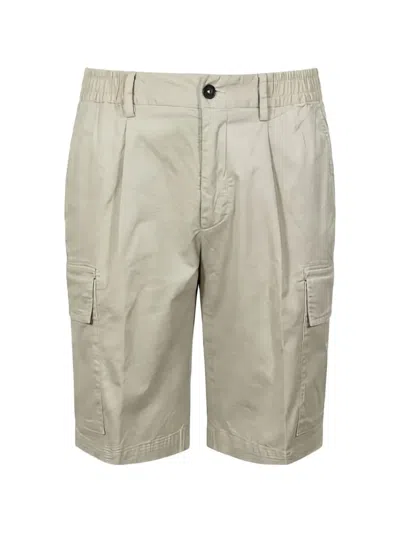 Devore Pleated Cargo Shorts In Neutral