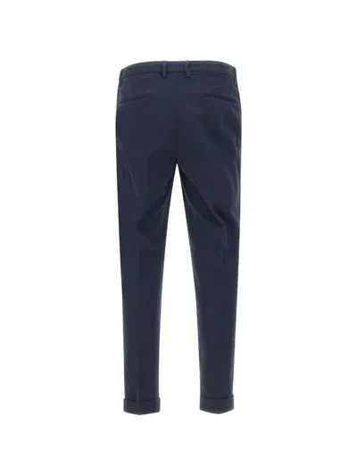 Devore Pleated Cuffed Trousers In Blue
