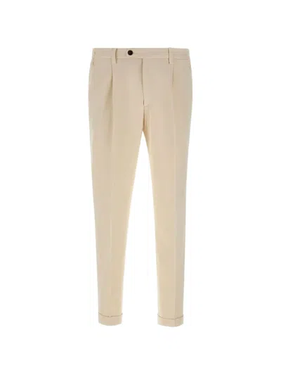 Devore Pleated Cuffed Trousers In Brown