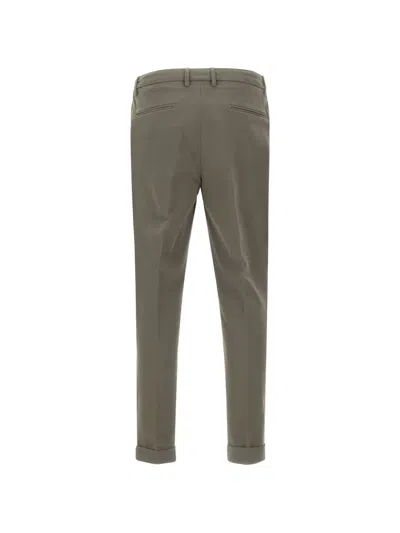 Devore Pleated Cuffed Trousers In Gray